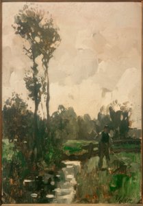 Farmer by the Stream by Thomas Ludwig Herbst